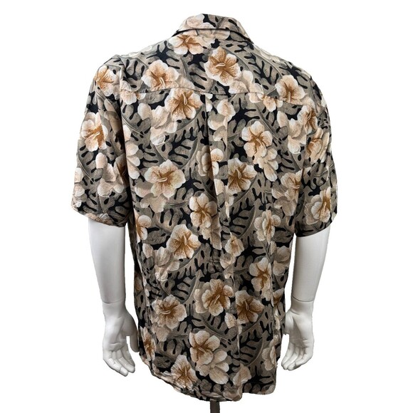 Vintage Hawaiian Shirt Imprints XL Tropical Hibiscus Floral Aloha Vacation Retro - Picture 2 of 4